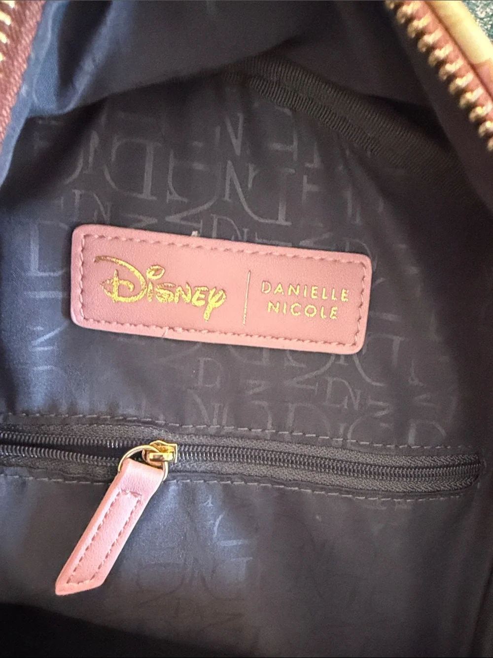 Danielle Nicole Pink Disney Logo Mini Backpack - Gold Accents - Picture 2 of 5